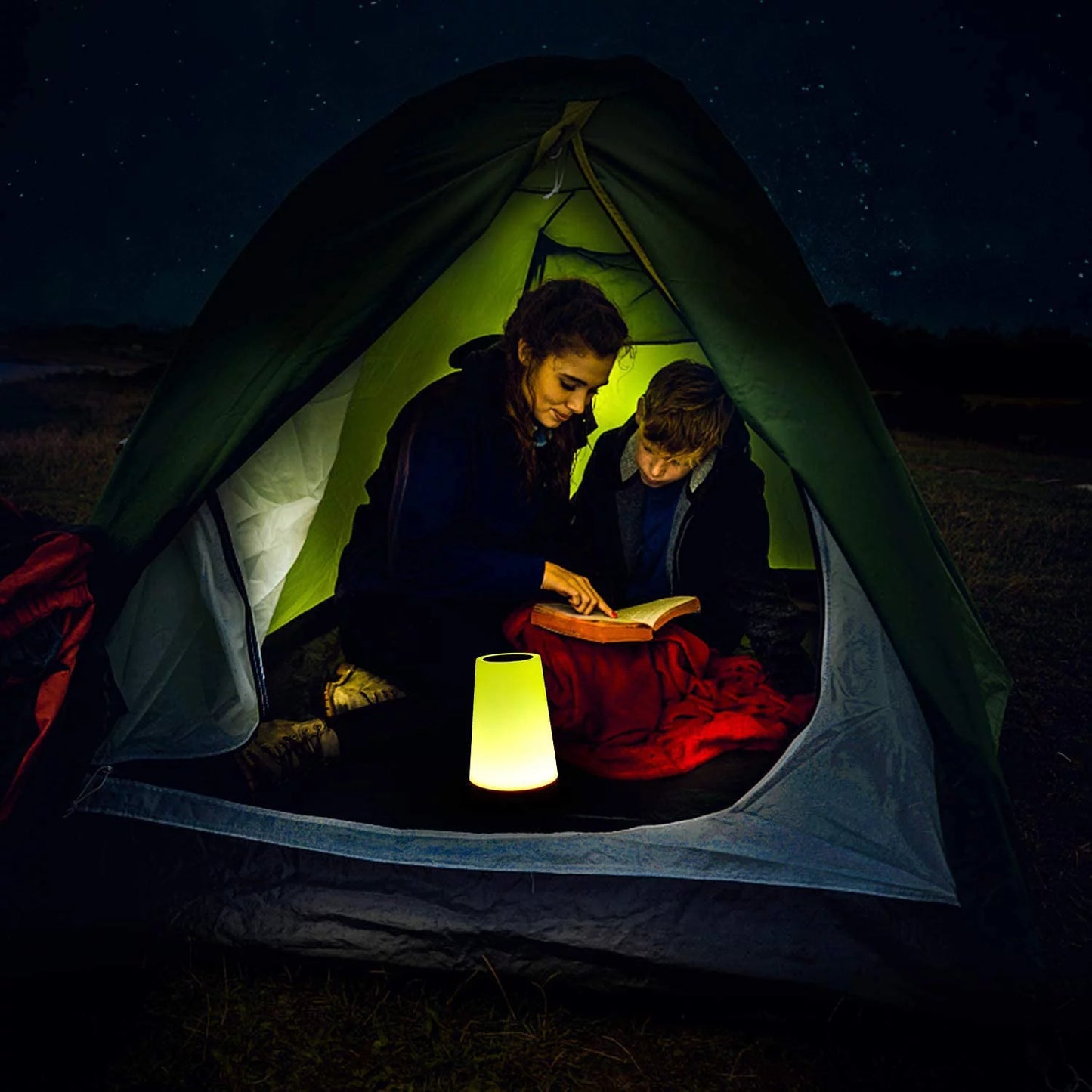 UWANTME Night Light, Dimmable Touch Lamp for Bedroom, Portable Table Bedside Desk Lamps, 5 Brightness and 13 RGB Colors, Suitable for Bedroom/Baby Nursery/Bathroom/Hallways/Living Room
