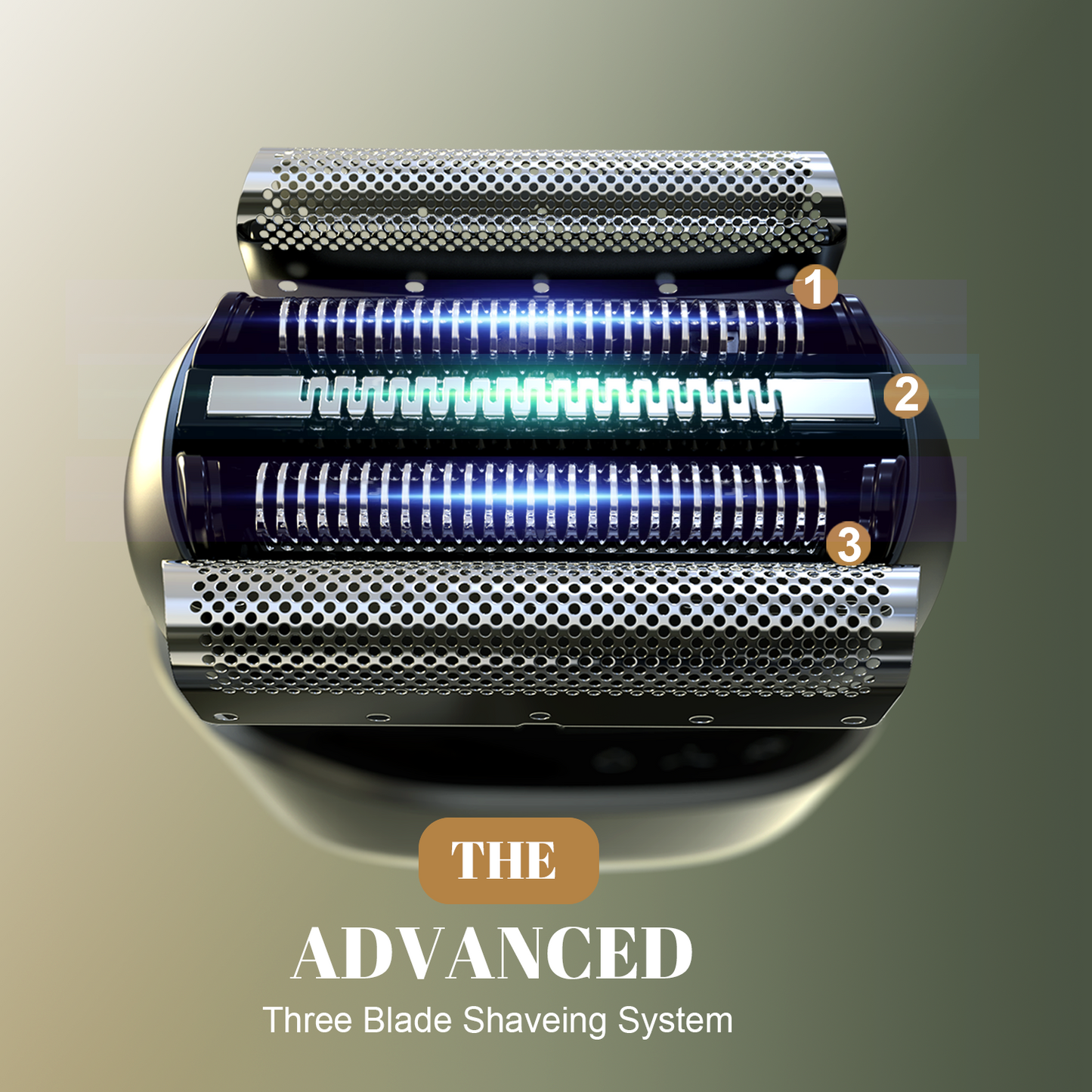 Nogroa Electric Foil Shaver for Men, Mini Electric Razor with 3 Blade Heads Floating Head IPX7 Waterproof Wet and Dry Protable Beard Trimmer for Travel