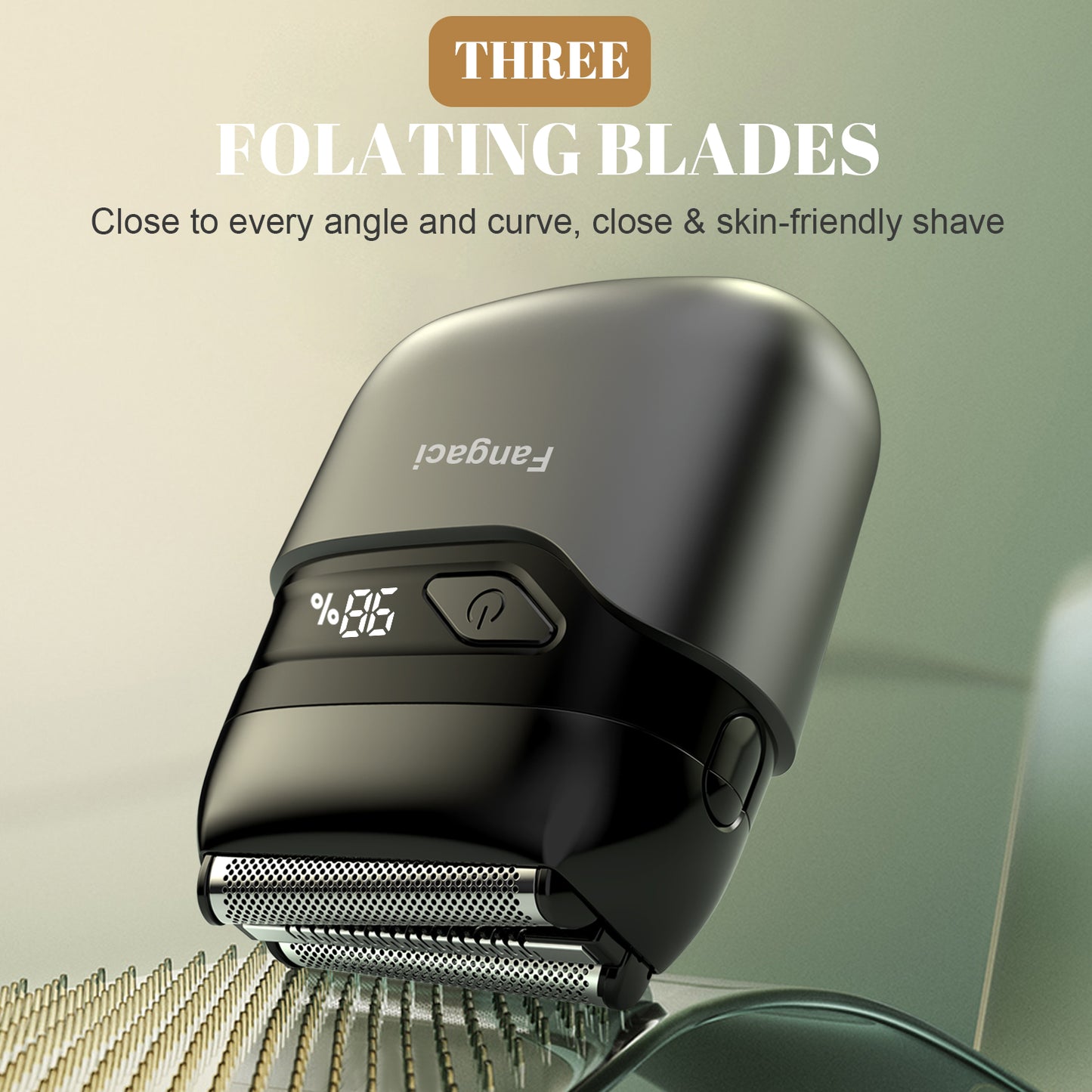 Nogroa Electric Foil Shaver for Men, Mini Electric Razor with 3 Blade Heads Floating Head IPX7 Waterproof Wet and Dry Protable Beard Trimmer for Travel