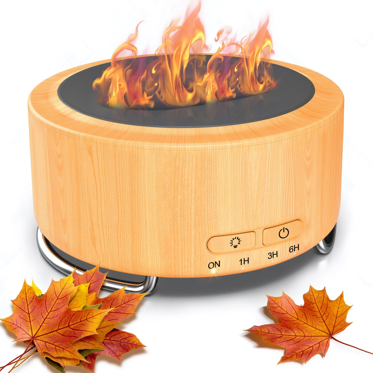 Noahstrong 500ml Essential Oil Diffuser, 9 Colors Flame Oil Diffuser with Timer Setting & Low Noise Cool Mist Humidifier for Large Home Bedroom