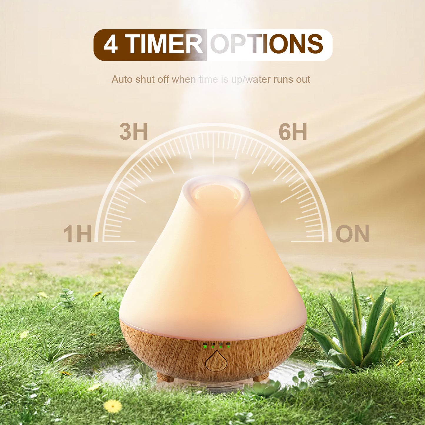 Noahstrong 100ml Essential Oil Diffuser, Woodgrain Aromatherapy Diffuser Humidifier, Waterless Auto Shut-off for Large Room Bedroom Home Office