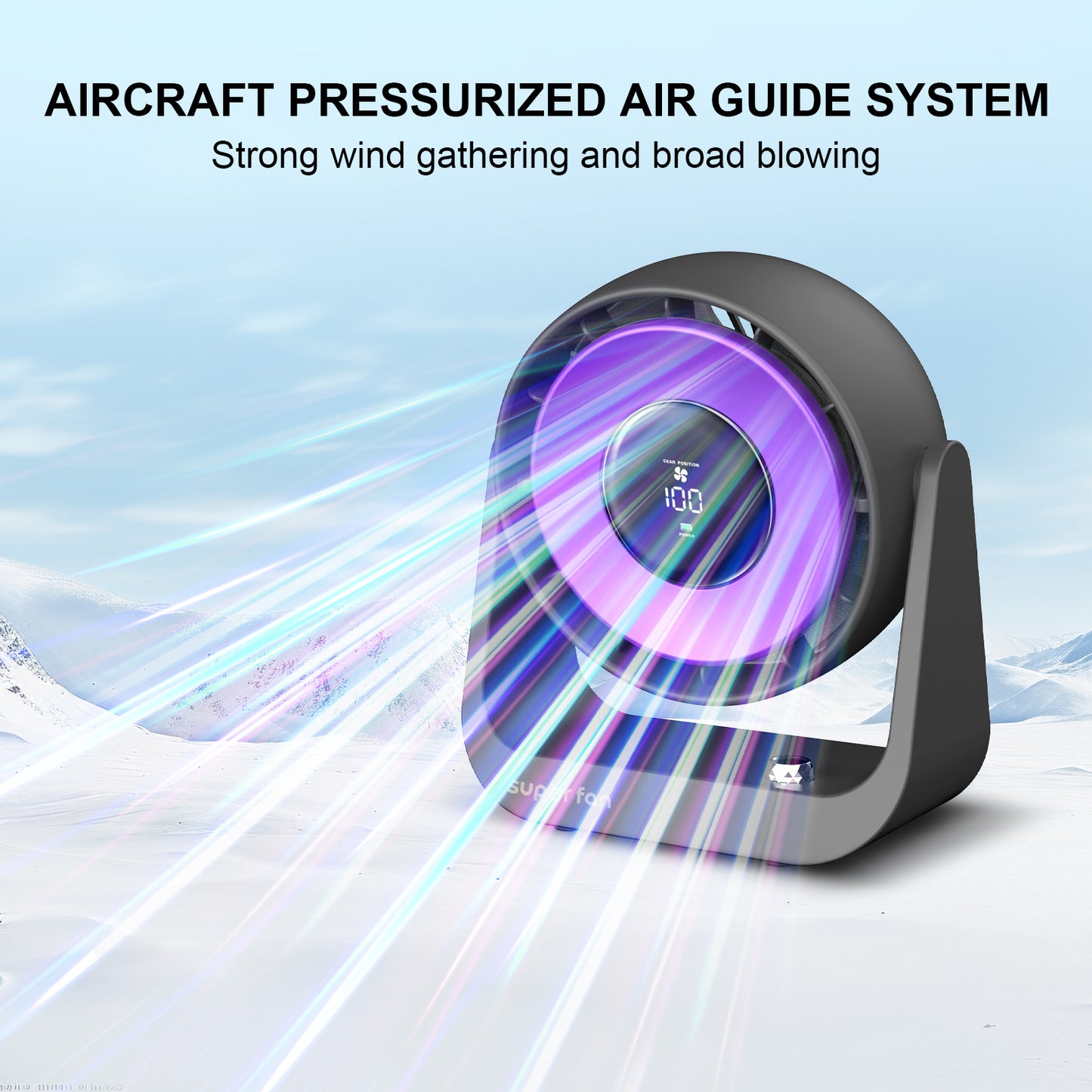 Small Desktop Fan, Smart Digital Display Mini Mute 100 Speed Settings Table Desk Fan Portable Small Fans for Bedroom Office Home