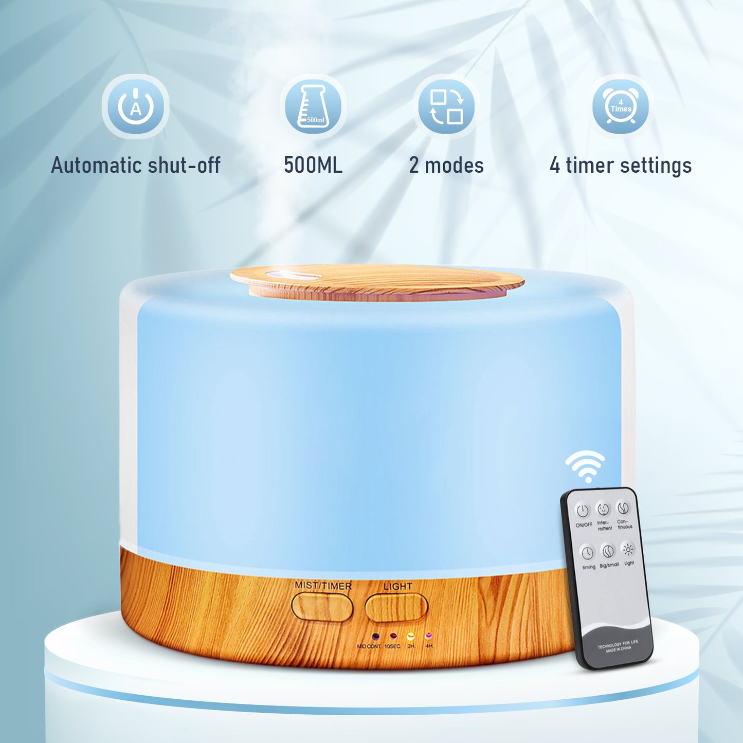 Noahstrong 700ml Essential Oil Diffuser, Oil Diffuser with 7 Colors Timmer Settings Remote Control Cool Mist Air Humidifier for Large Room Home Office