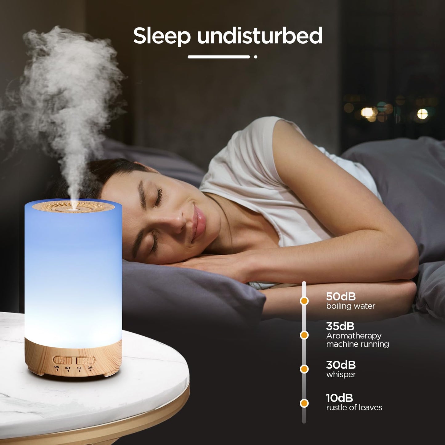 Noahstrong Essential Oil Diffuser, 7 Colors Oil Diffuser with Night Light Timer Waterless Auto-off Portable Cool Mist Air Humidifier for Bedroom Home