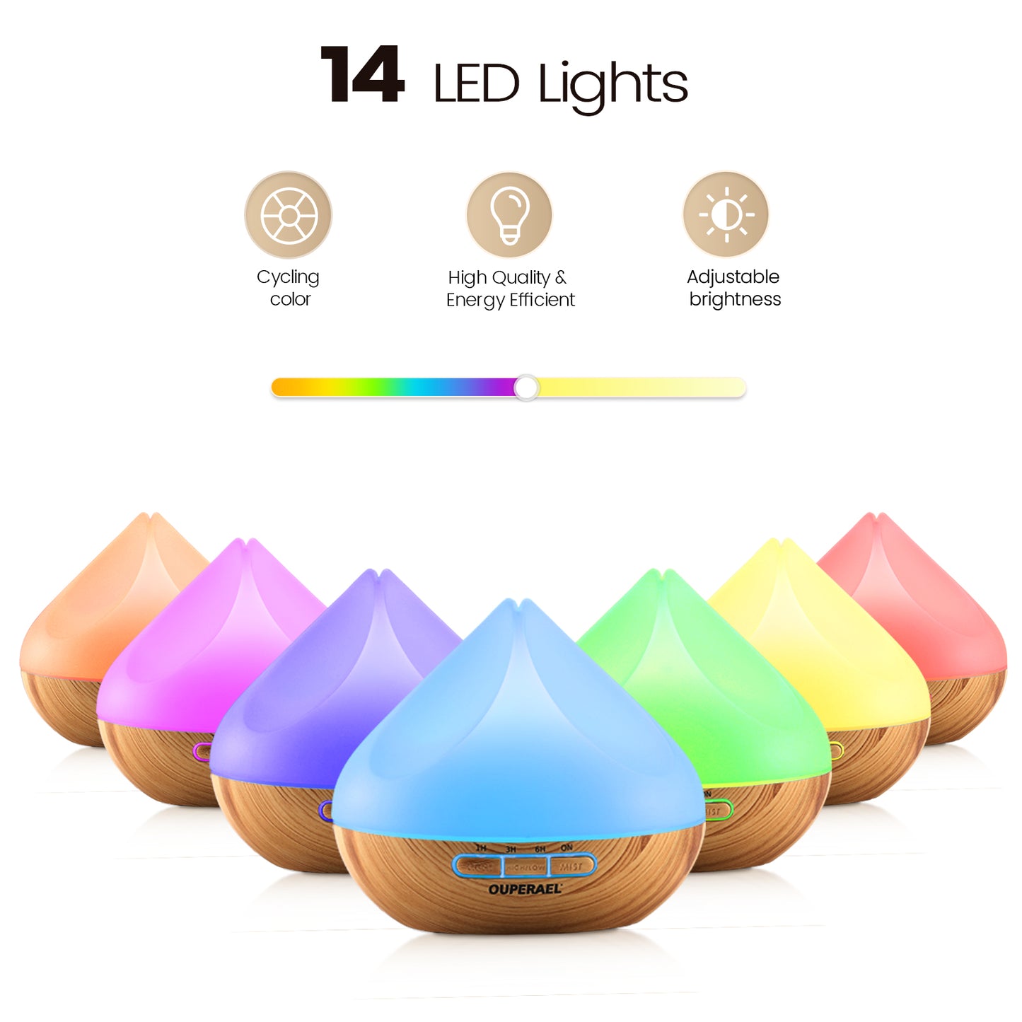 Noahstrong 500ml Essential Oil Diffuser with 6*10ml Essential Oils Set, Flower Aromatherapy Diffusers with Remote Control, Aroma Fragrant Oil Air Humidifier Vaporizer for Large Room Bedroom Office