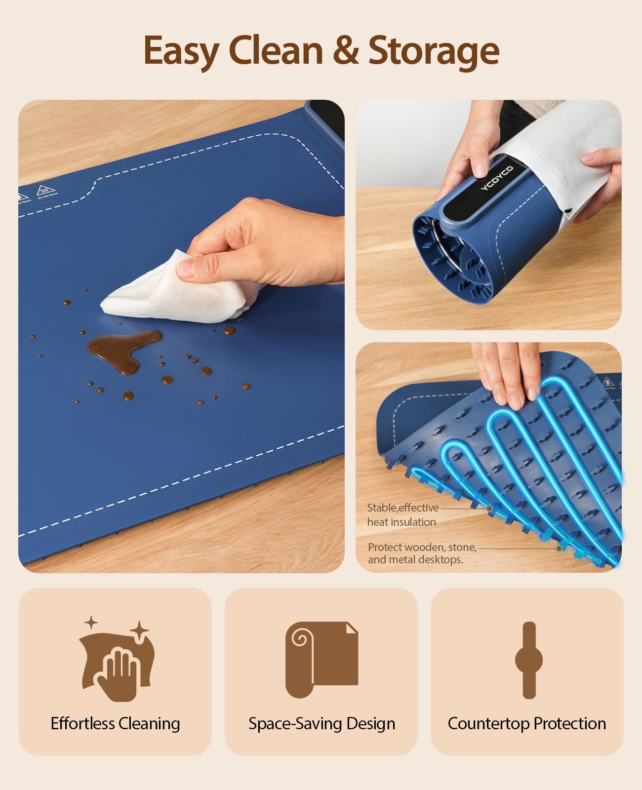 Electric Warming Tray, Nano Silicone Food Warming Mat with 9 Temperature Settings, LED Display, Timer Settings & Child Lock, Portable Foldable Food Warmer Quick Heating Pad for Parties, Gatherings