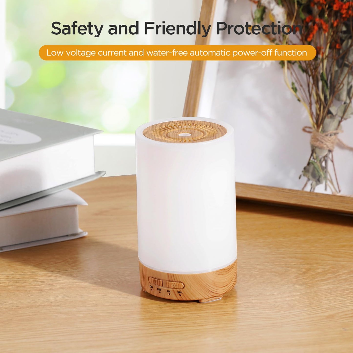 Noahstrong Essential Oil Diffuser, 7 Colors Oil Diffuser with Night Light Timer Waterless Auto-off Portable Cool Mist Air Humidifier for Bedroom Home