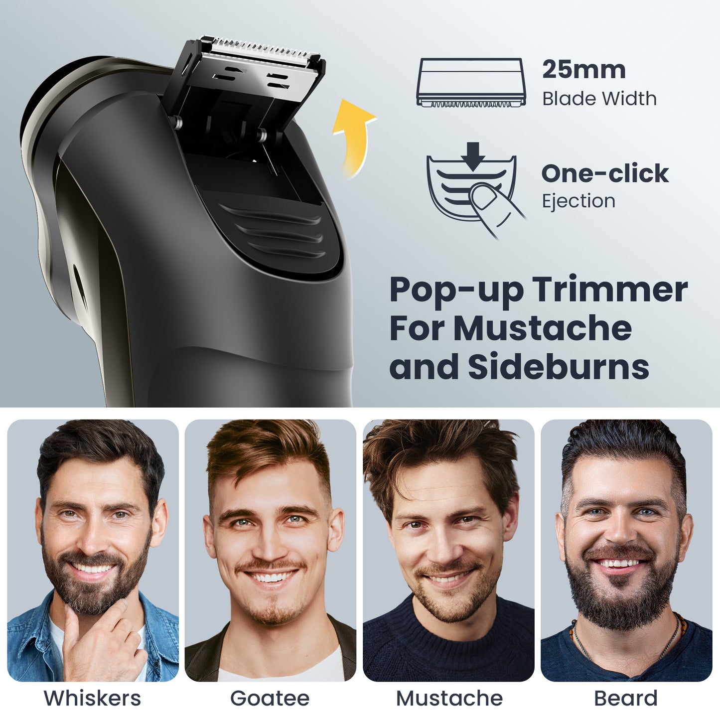 Nogroa Electric Razor for Men, Waterproof Cordless Electric Shaver with Pop-up Beard Trimmer, Ideal Gift for Him Husband Dad