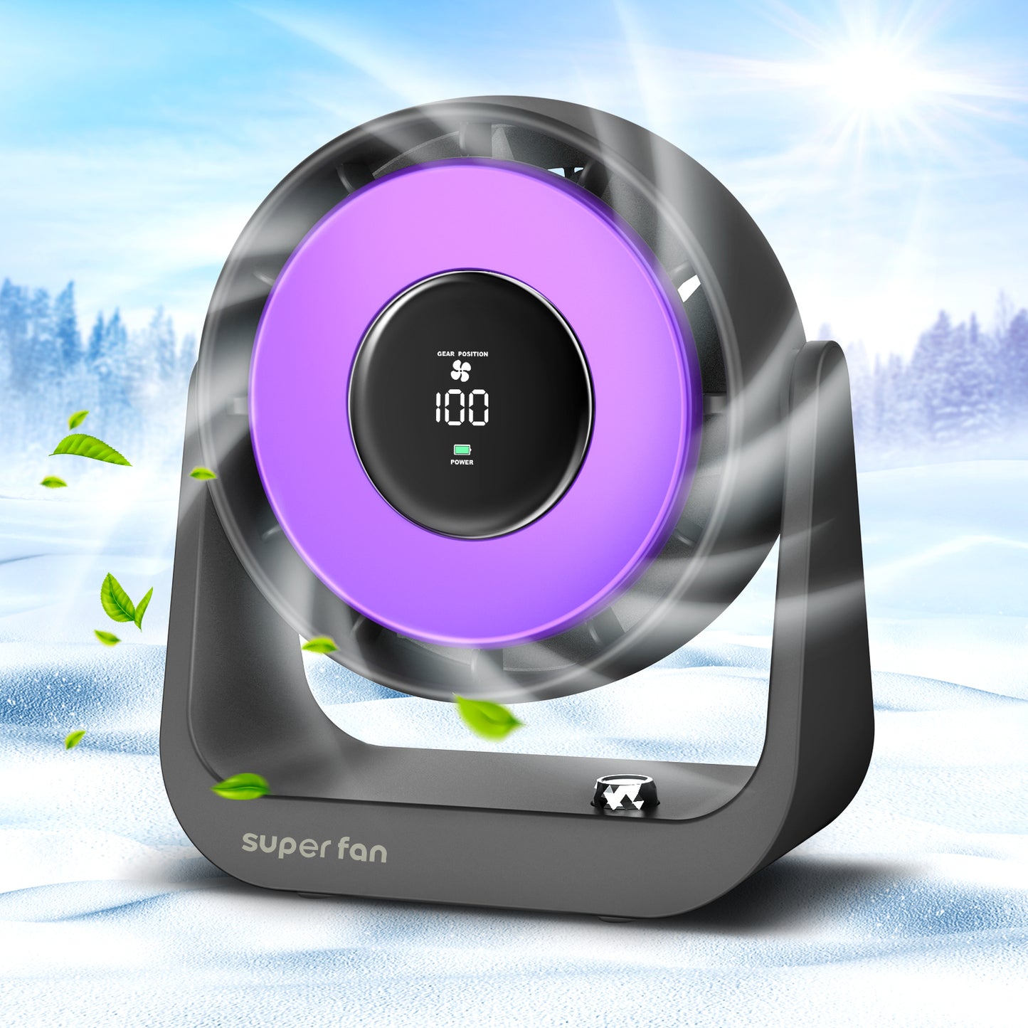 Small Desktop Fan, Smart Digital Display Mini Mute 100 Speed Settings Table Desk Fan Portable Small Fans for Bedroom Office Home