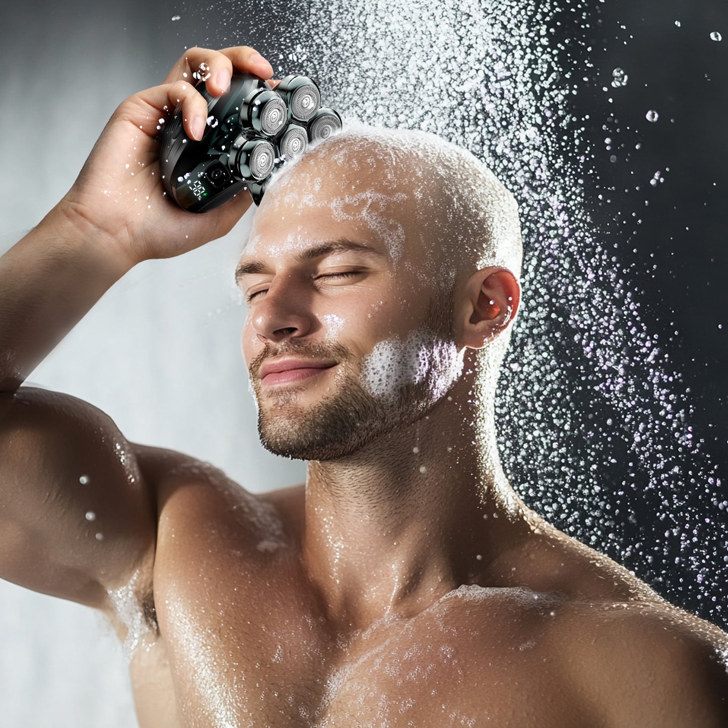 Nogroa Head Shavers for Bald Men, 7D Electric Razor, Cordless Rechargeable Wet/Dry IPX7 Waterproof Hair Beard Trimmer with Rotary Blades & Brush, LED Display, Grooming Shaving Kit Gift for Men