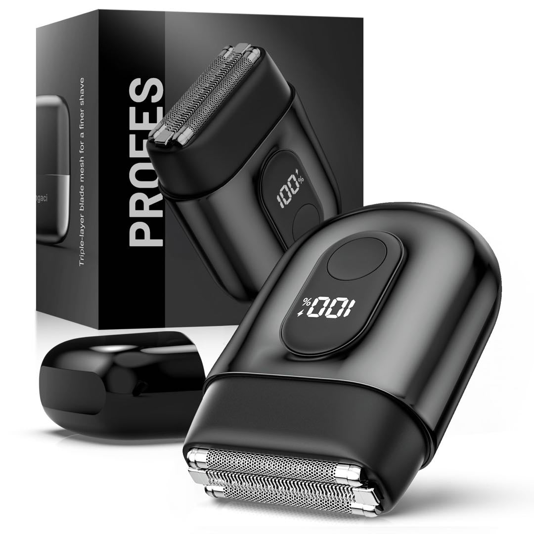 Nogroa Electric Foil Shaver for Men, Mini Electric Razor with 3 Blade Heads Floating Head