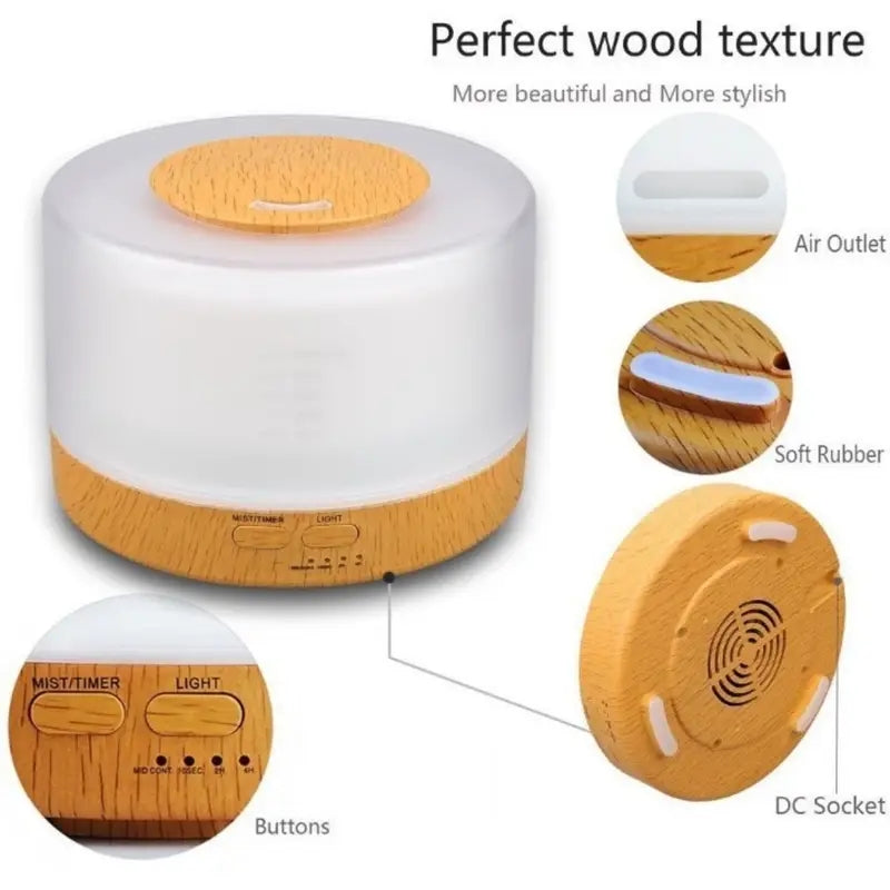 Noahstrong 700ml Essential Oil Diffuser, Oil Diffuser with 7 Colors Timmer Settings Remote Control Cool Mist Air Humidifier for Large Room Home Office