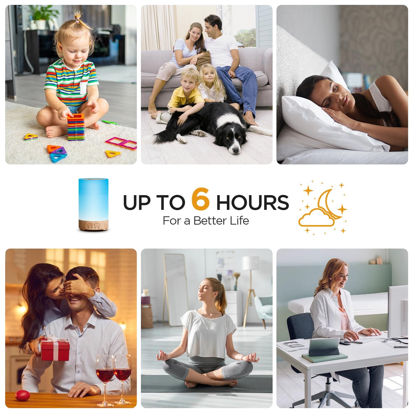 Noahstrong Essential Oil Diffuser, 7 Colors Oil Diffuser with Night Light Timer Waterless Auto-off Portable Cool Mist Air Humidifier for Bedroom Home