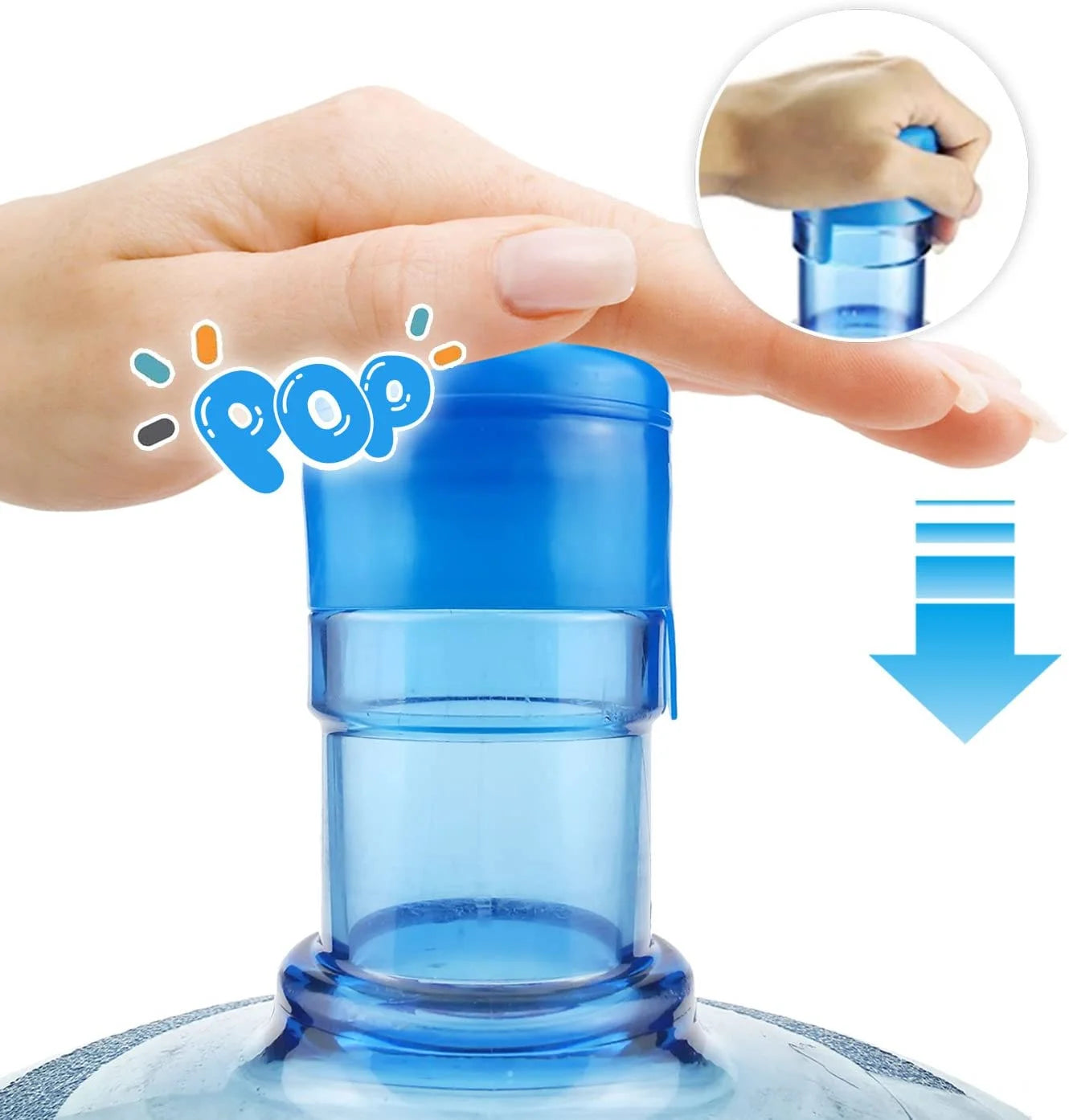 UWANTME 20PCS Reusable Water Jug Lid Replacement for 3 & 5 Gallon, Spill Resistant Silicone Water Bottle Cap