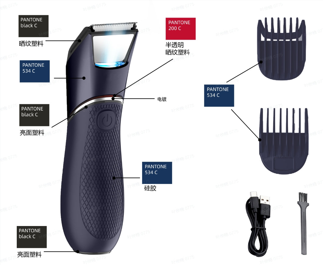 Body Hair Trimmer for Men, Electric Groin Hair Trimmer, Rechargeable Body Groomer, Replaceable Ceramic Blade Heads, Waterproof Wet/Dry Clippers, Male Pubic Hair Hygiene Razor