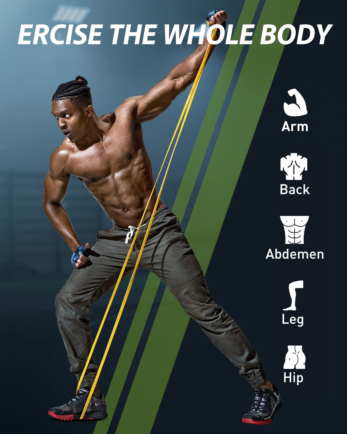 TCVOR Resistance Bands Set (5pcs), Exercise Bands with 5 Resistance Levels-up to 330 lbs, Include Cushioned Handles, Ankle Strap & Carry Bag, Exercise Workout Bands for Training Home Workouts