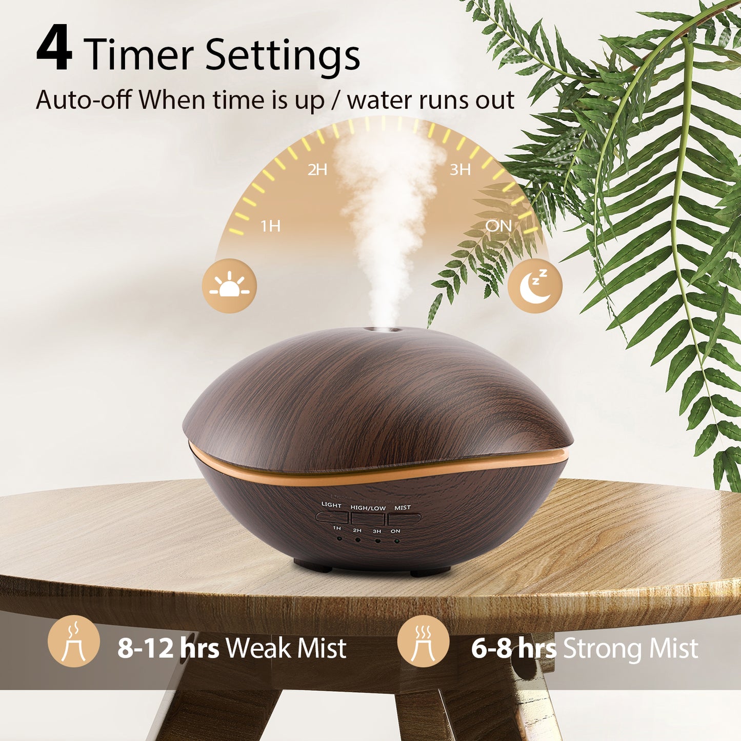 Noahstrong Essential Oil Diffusers, 500ml Woodgrain Aromatherapy Diffusers, Aroma Fragrant Oil Air Humidifier Vaporizer for Large Room Bedroom Office Car SPA Yoga