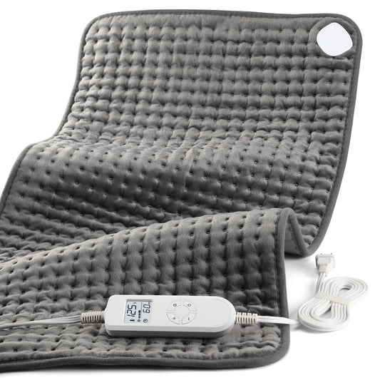 TCVOR Extra Large Heating Pad for Pain and Cramps Relief, 17" x 33" Super Soft Flannel Electric Heating Pad with 10 Heat Settings, 4 Timer Auto Shut Off, Machine Washable