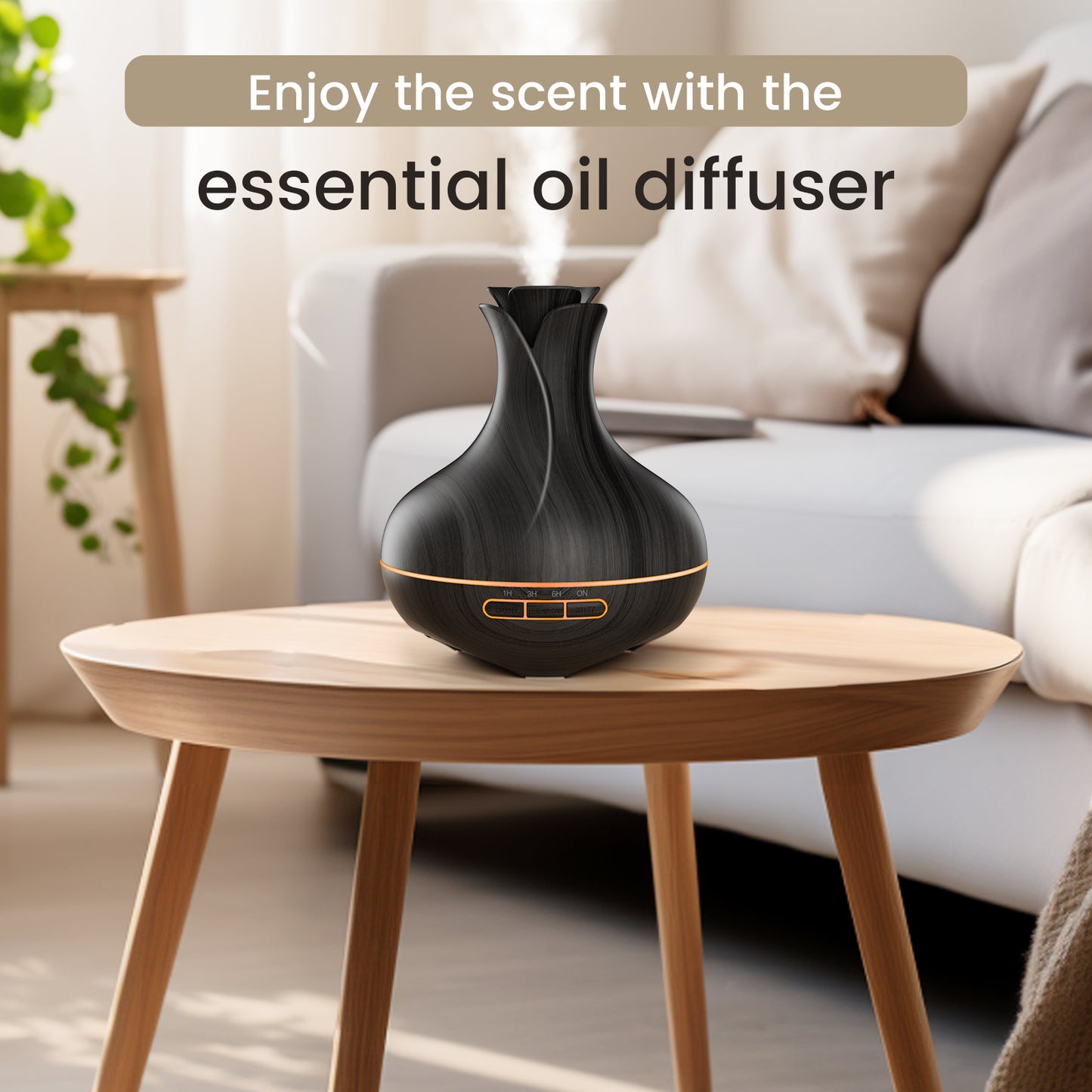 Noahstrong 600ml Essential Oil Diffusers with 8 Essential Oils Set, Vase Shape Aromatherapy Diffusers with Remote Control, Aroma Fragrant Oil Air Humidifier Vaporizer for Large Room Bedroom Office