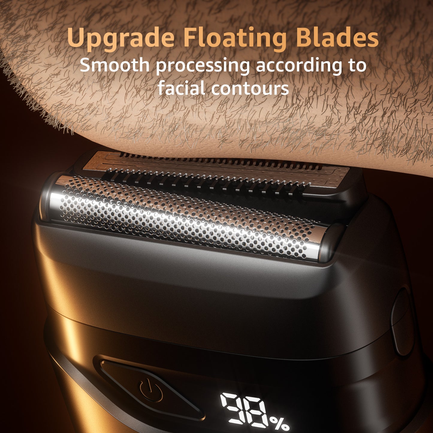 Nogroa Electric Foil Shaver for Men, Double Floating Blade Mini Electric Razor IPX7 Waterproof LED Display Beard Trimmer for Travel