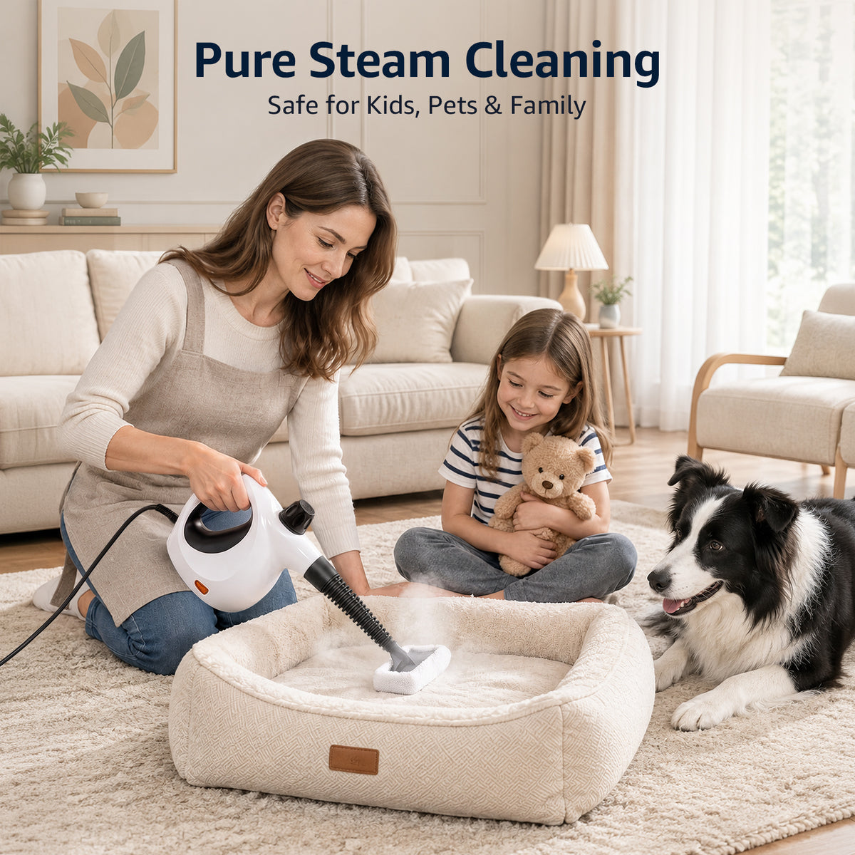 Jionchery Handheld Pressurized Steam Cleaner, 1050W Max Powerful Pump, Portable Steamer with 12 PCS Accessories, High-Temp Multi-Surface Cleaning for Kitchen Bathroom Car Home Use