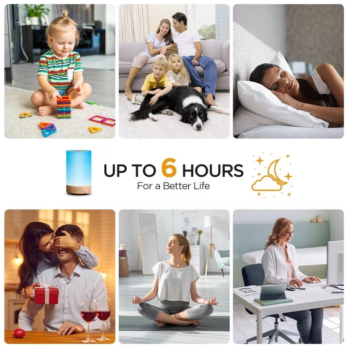 Noahstrong Essential Oil Diffuser, 150ml 7 Colors Oil Diffuser with Night Light Timer Waterless Auto-off Portable Cool Mist Air Humidifier for Bedroom Home