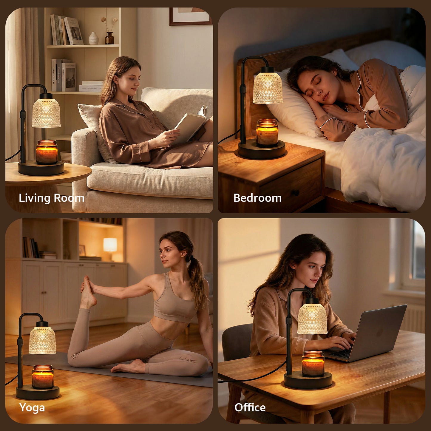 Noahstrong Candle Warmer Lamp with Timer, Dimmable Wax Warmer Lamp for Jar Candles, Electric Candle Lamp Warmer with 2 Bulbs, Height Adjustable Candle Lamps for Women New Home Decor