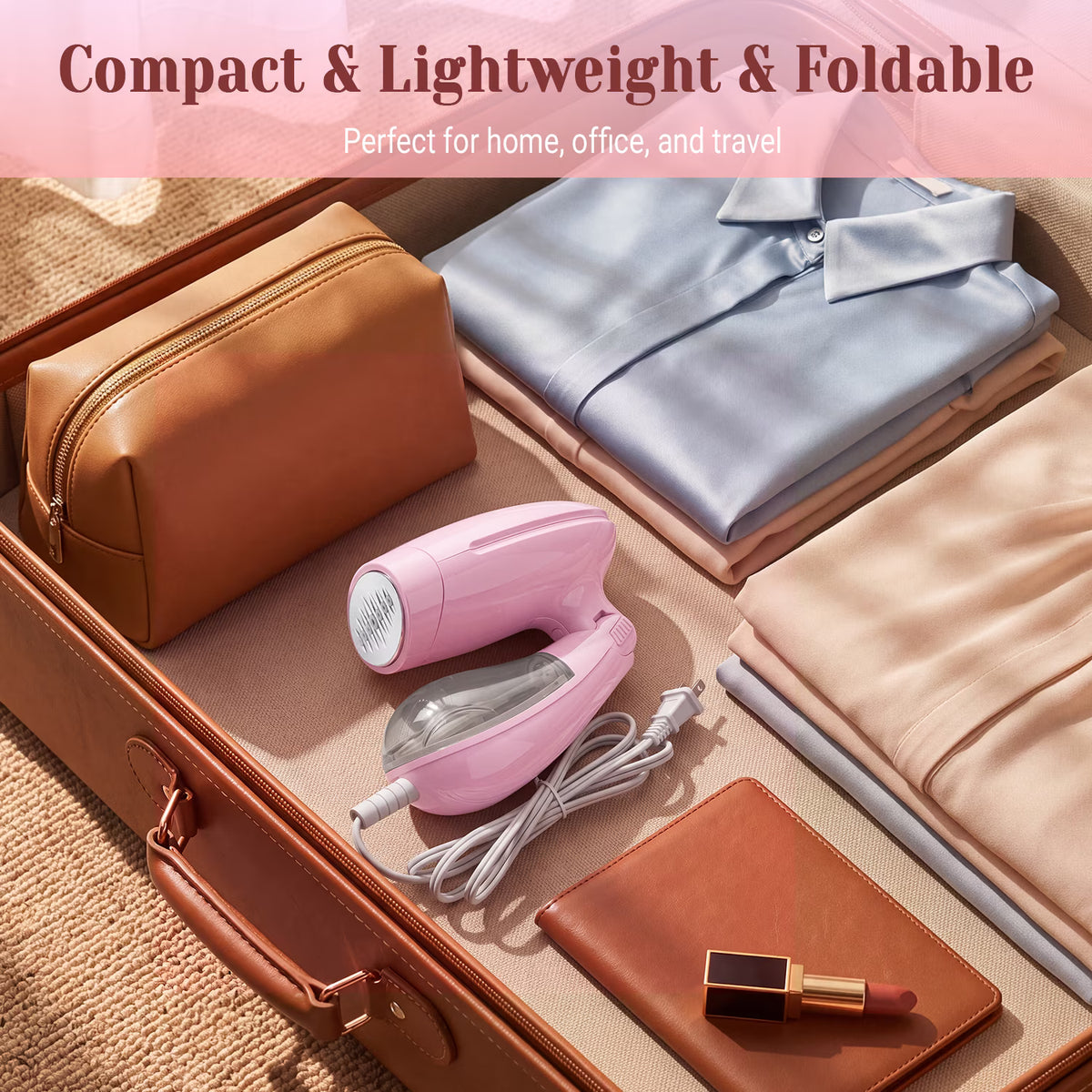 Jionchery Steamer for Clothes, 1500W Foldable Handheld Garment Steamer with Fabric Brush & Measuring Cup, Quick Wrinkle Remover 130ml Handheld Clothes Steamer for Home, Travel