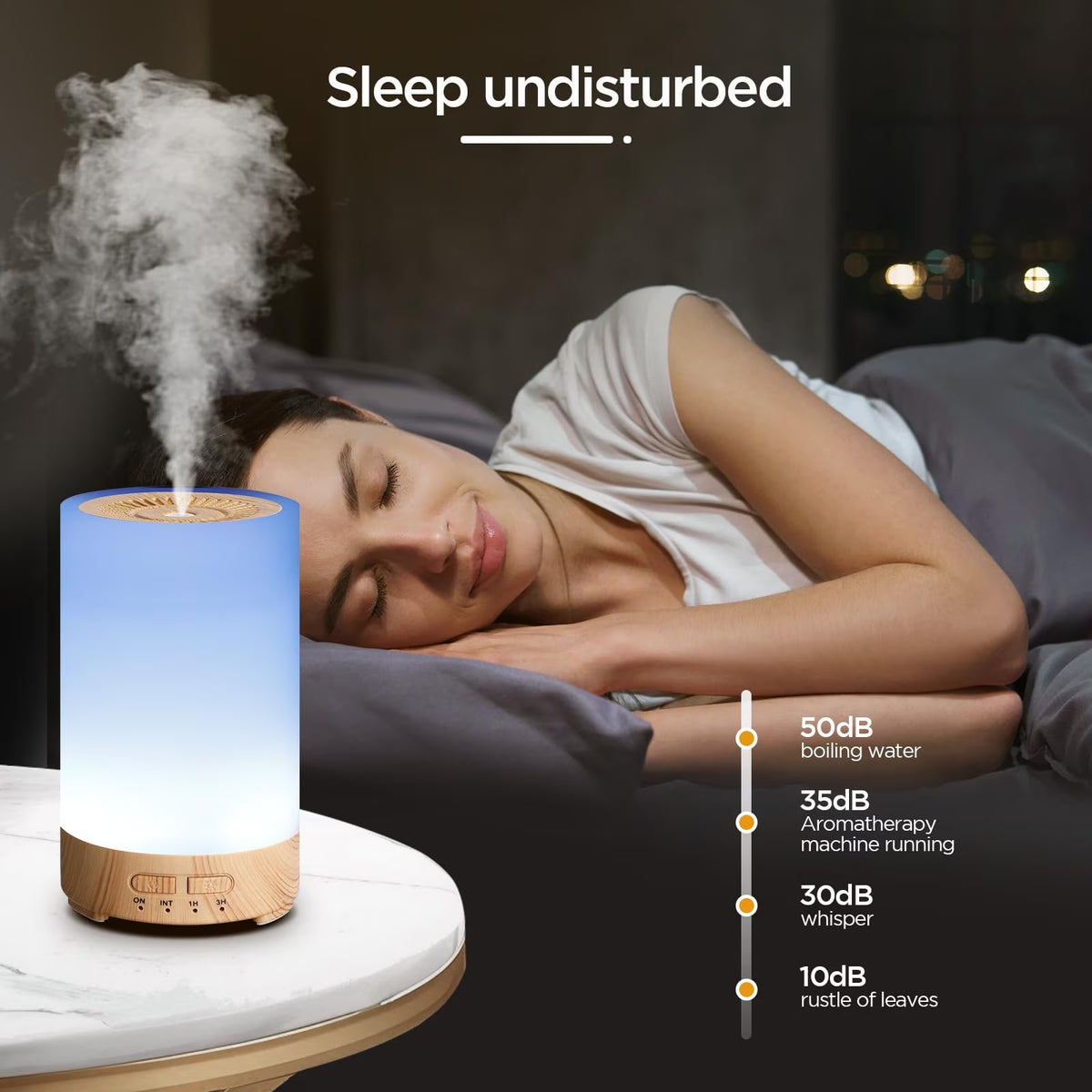 Noahstrong Essential Oil Diffuser, 150ml 7 Colors Oil Diffuser with Night Light Timer Waterless Auto-off Portable Cool Mist Air Humidifier for Bedroom Home