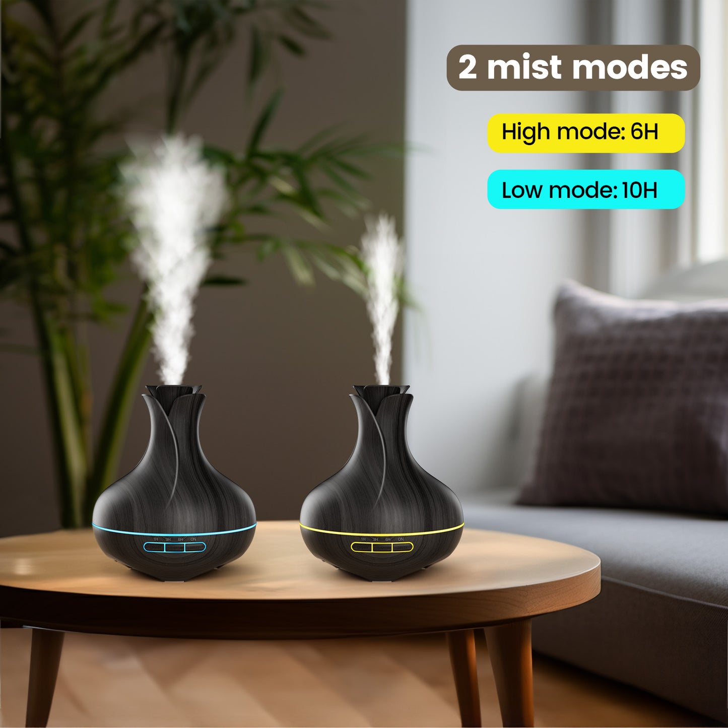 Noahstrong 600ml Essential Oil Diffusers with 8 Essential Oils Set, Vase Shape Aromatherapy Diffusers with Remote Control, Aroma Fragrant Oil Air Humidifier Vaporizer for Large Room Bedroom Office