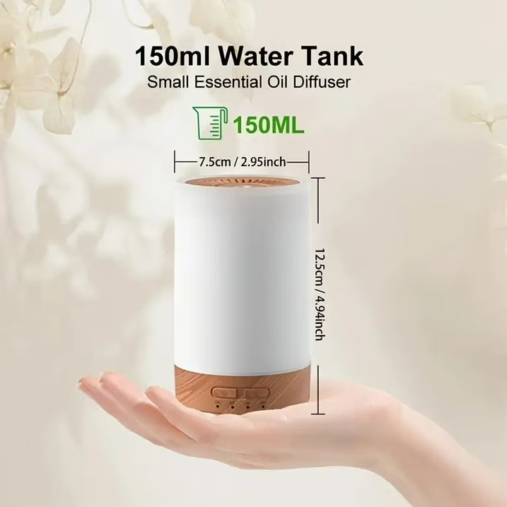 Noahstrong Essential Oil Diffuser, 150ml 7 Colors Oil Diffuser with Night Light Timer Waterless Auto-off Portable Cool Mist Air Humidifier for Bedroom Home