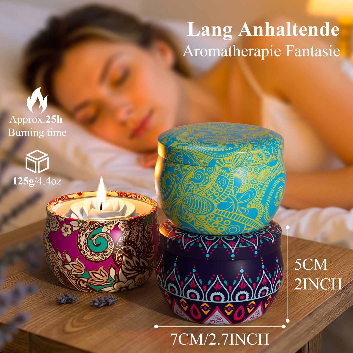 Noahstrong Scented Candles Gift Set for Women, 4 Pack Aromatherapy Candles for Home Scented Soy Wax Pillar Scented Candle 120H Burning Lavender Fragrance Candles Set for Stress Relief Birthday Mother