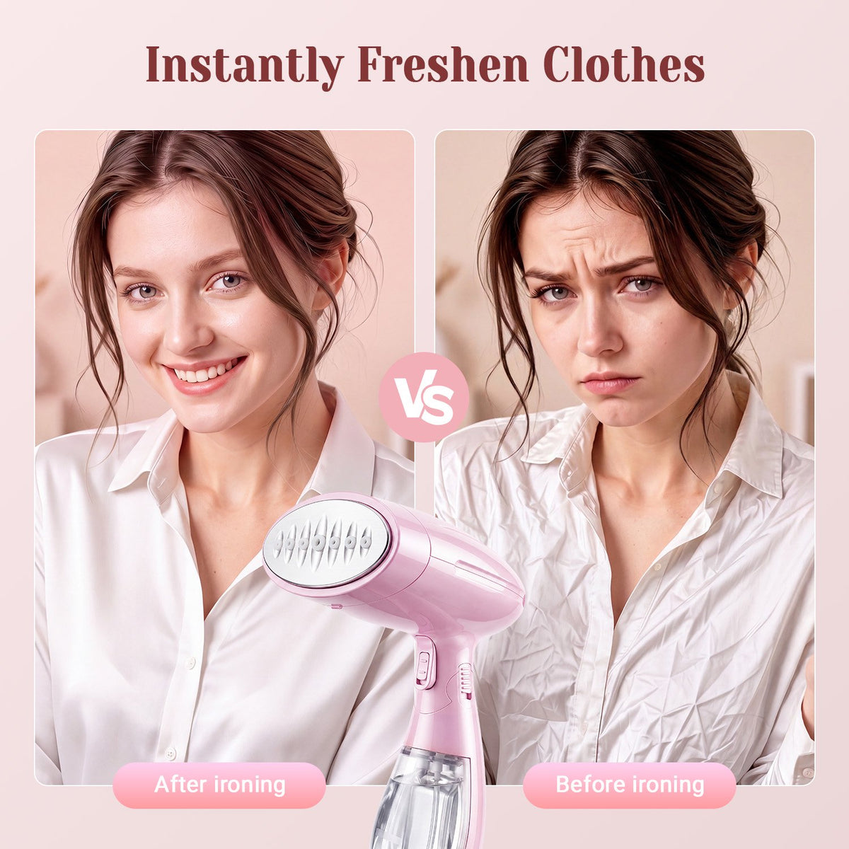 Jionchery Steamer for Clothes, 1500W Foldable Handheld Garment Steamer with Fabric Brush & Measuring Cup, Quick Wrinkle Remover 130ml Handheld Clothes Steamer for Home, Travel