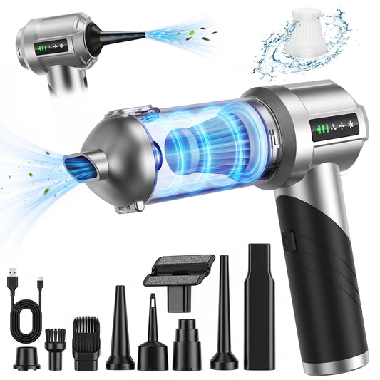 Jionchery Car Vacuum Cleaner, 16000Pa Handheld Vacuum Cleaner with 6000mAh Battery & Multi-Nozzles, Cordless Foldable Car Vacuum for Home Office Tavel
