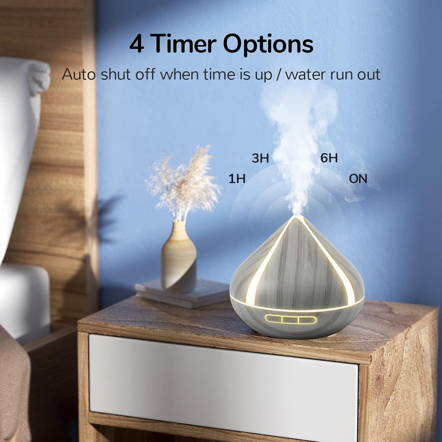 Noahstrong 500 ML Scented Oil Diffusers with 8 Essential Oils Set, Aromatherapy Diffusers Air Freshener, Humidifiers with Remote Control, 4 Timer, Auto-waterless Shut-Off for Bedroom, Large Room