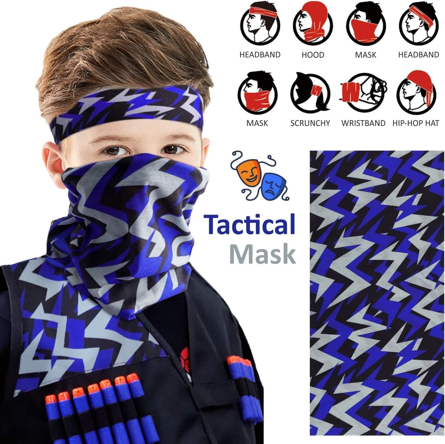 Kids Tactical Vest Kit for Nerf Gun N-Strike Elite Series, Vest for Nerf Series with Refill Darts, Dart Pouch, Reload Clip, Tactical Mask, Wrist Band and Protective Glasses for 5-14 Year Boys Girls