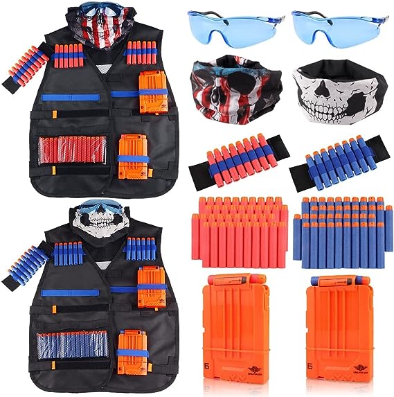 UWANTME Tactical Vest Kit 2 Pack for Nerf Guns N-Strike Elite Series for Boys