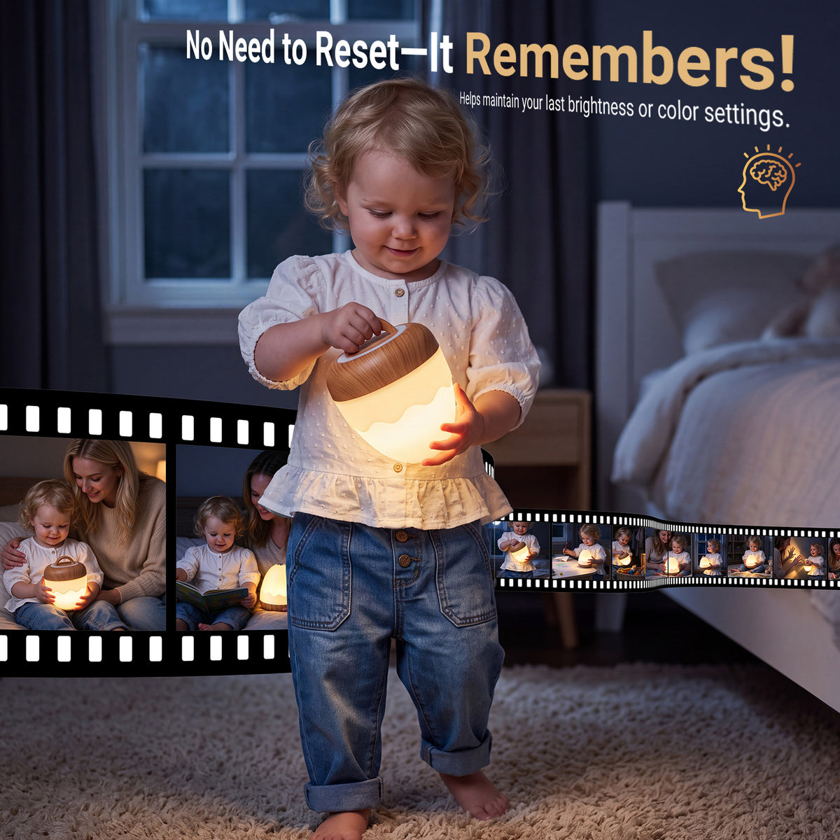 Noahstrong Baby Night Light, Rechargeable Egg-Shaped Nursery Table Lamp with Touch & Remote Control, 13 Colors & Dimmable, 4 Timers, Portable Mini Lamp for Bedroom, Nursery & Breastfeeding