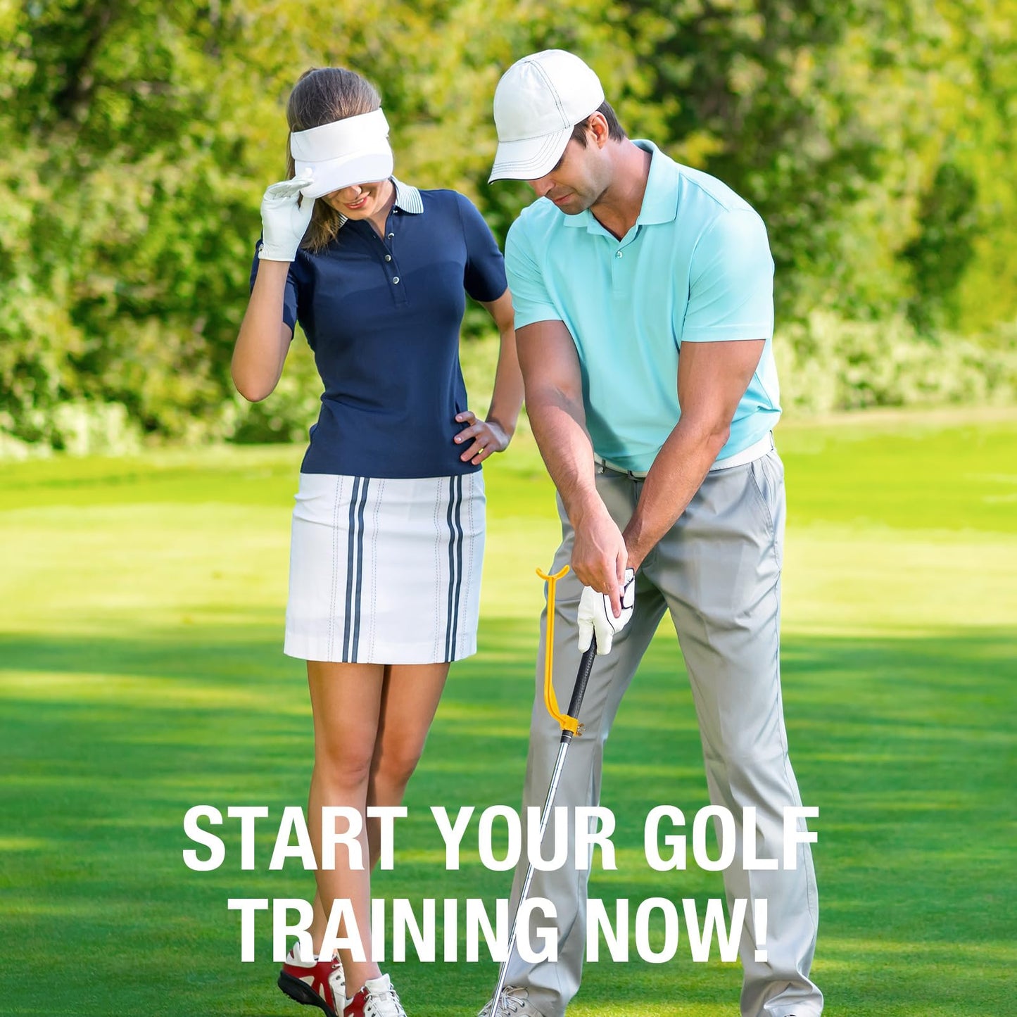 UWANTME Golf Swing Trainer Golf Training Aid to Keep Head Still Swing Correcting Tool for Beginner and Kid, Yellow