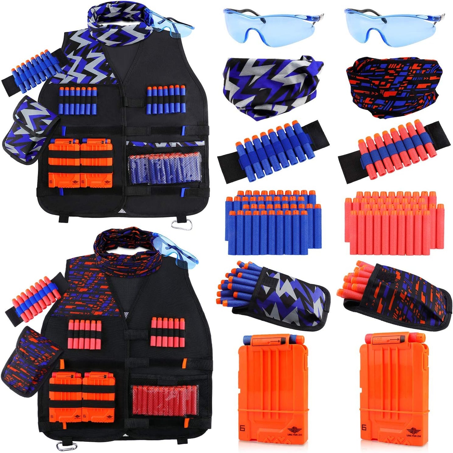 UWANTEDME Hoot 2 Pack Kids Tactical Vest Kit for Nerf N-Strike Elite Series for Boys Girls