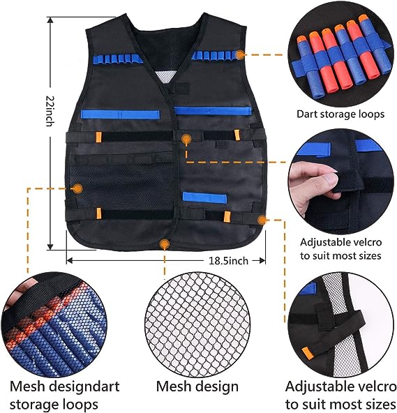 UWANTME Tactical Vest Kit 2 Pack for Nerf Guns N-Strike Elite Series for Boys